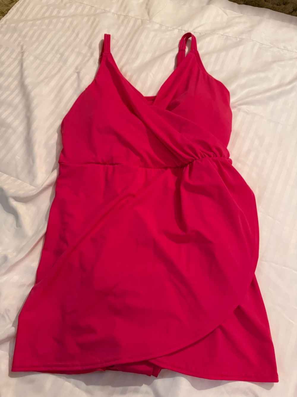 Lands' End Hot Pink One-Piece Swimsuit Dress